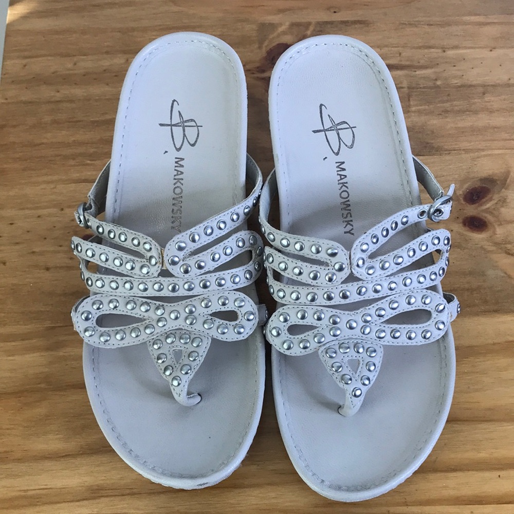 B. Makowsky Women's Off White Sandals